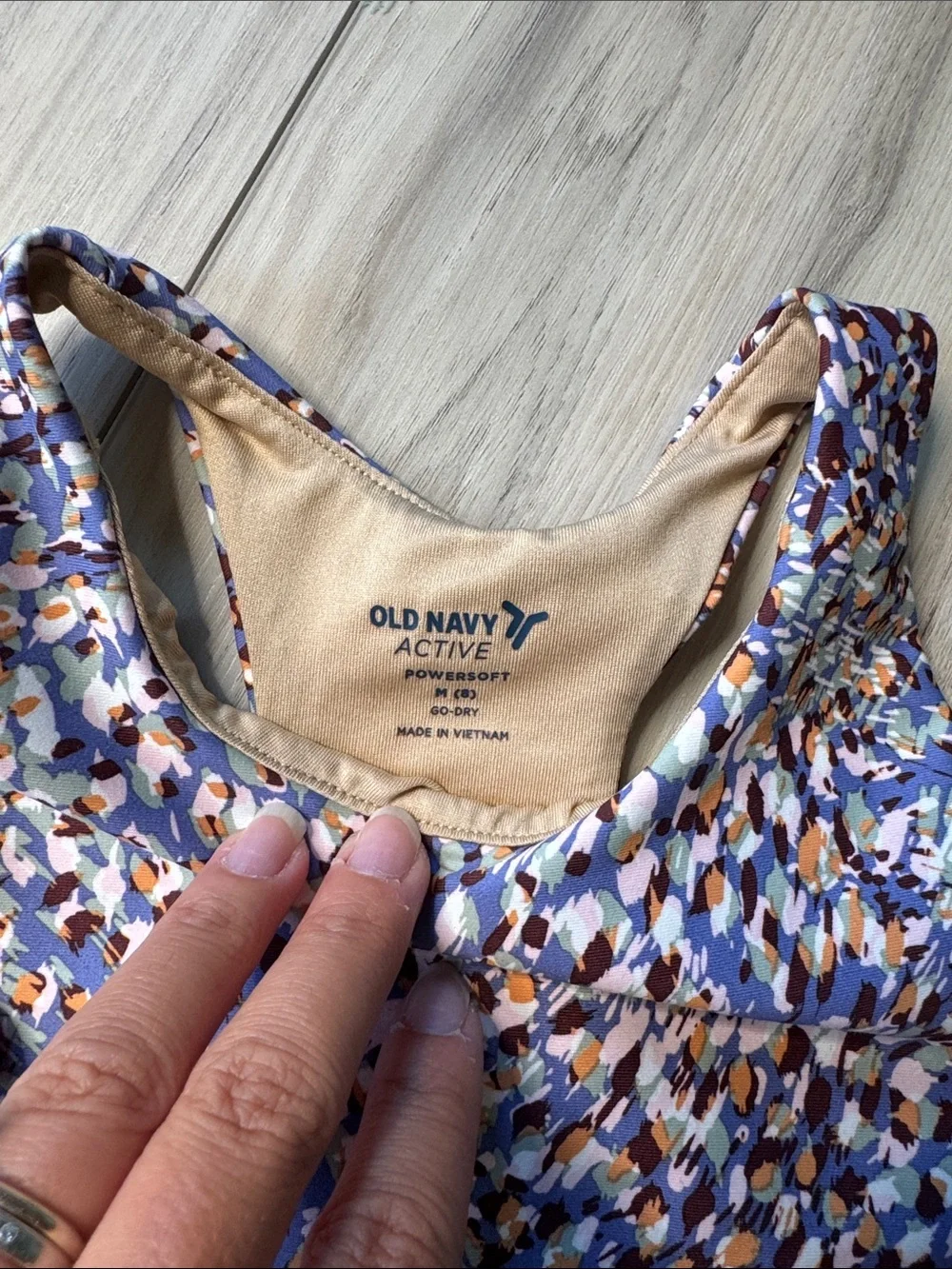 Patterned long line sports bra